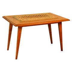 Rare Oak and Rope Side Table by Adrien Audoux and Frida Minet