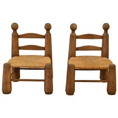 Pair of Petite Children's Chairs in the Style Charlotte Perriand