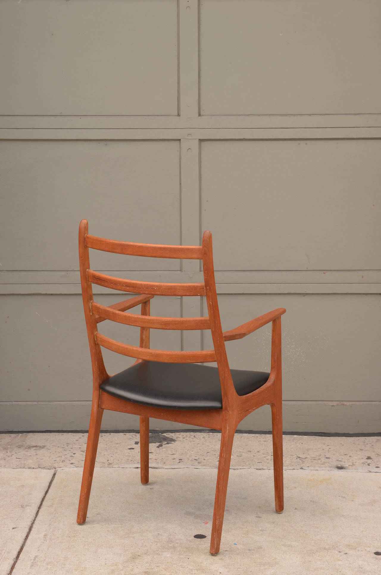 Naugahyde Original Danish Teak Armchair by Kai Kristiansen