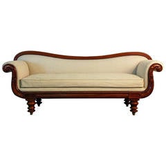 Elegant Curved Victorian Banquette or Settee