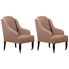 Pair of chic small Napoleon III bergeres 5