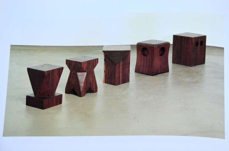 Pair of rare Banco Cuca stools by Zanini de Zanine 4