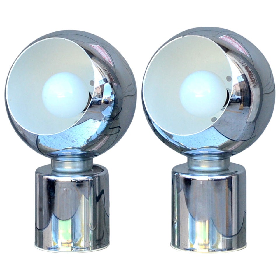 Pair of Articulated Globe Spotlights by Reggiani Lampadari