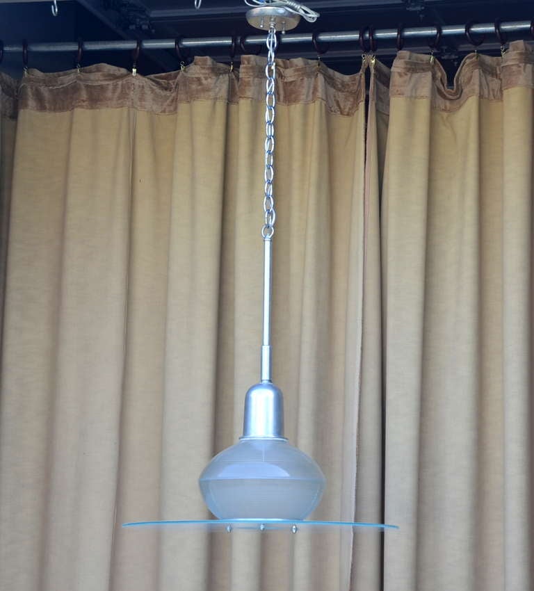 Pair of French Art Deco Hanging Lights In Good Condition For Sale In Los Angeles, CA