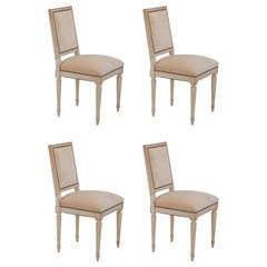 Set of Four Chic Louis XVI Style Dining or Side Chairs