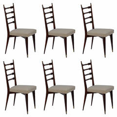 Set of Six Exceptional Mid-Century Italian Dining Chairs 6