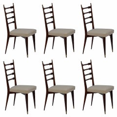 Set of Six Exceptional Mid-Century Italian Dining Chairs