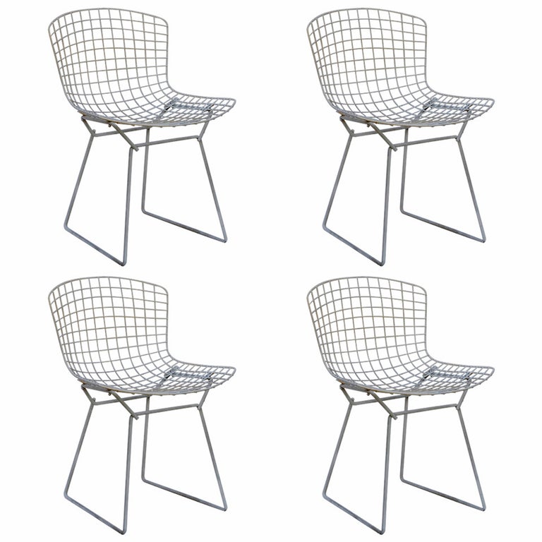 Set of Four Original Wire Chairs by Harry Bertoia for Knoll at 1stDibs knoll wire chairs