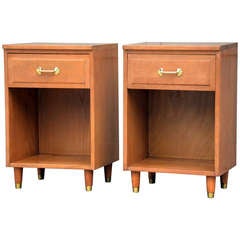 Pair of Mid 20th Century Modern Solid Hard Mountain Ash Night Stands 12