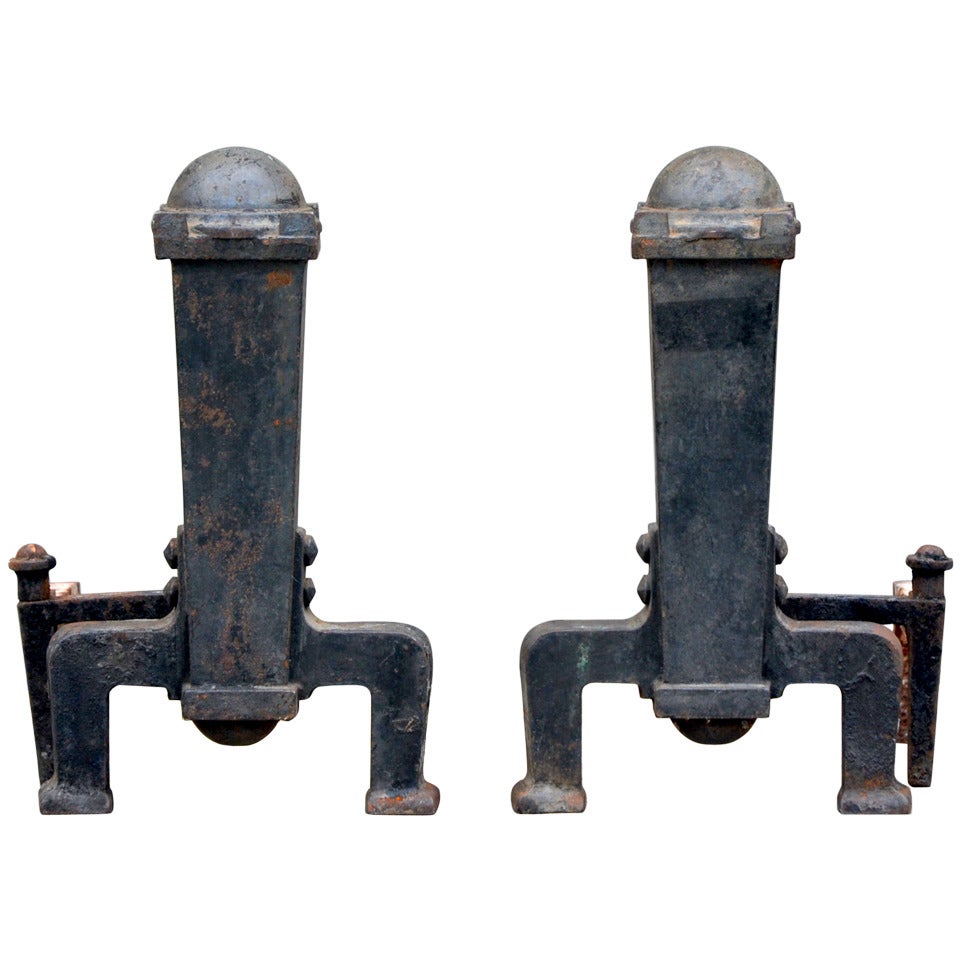 Pair of Arts & Crafts Andirons For Sale