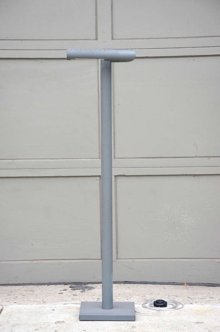 Articulated Memphis style 80's reading floor lamp. Base is 10 in. x 10 in.