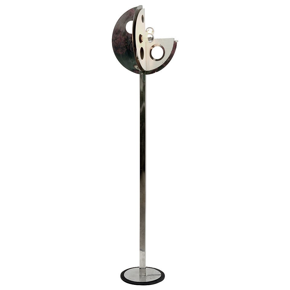 Unusual 1970s Floor Lamp in the Style of Yonel Lebovici
