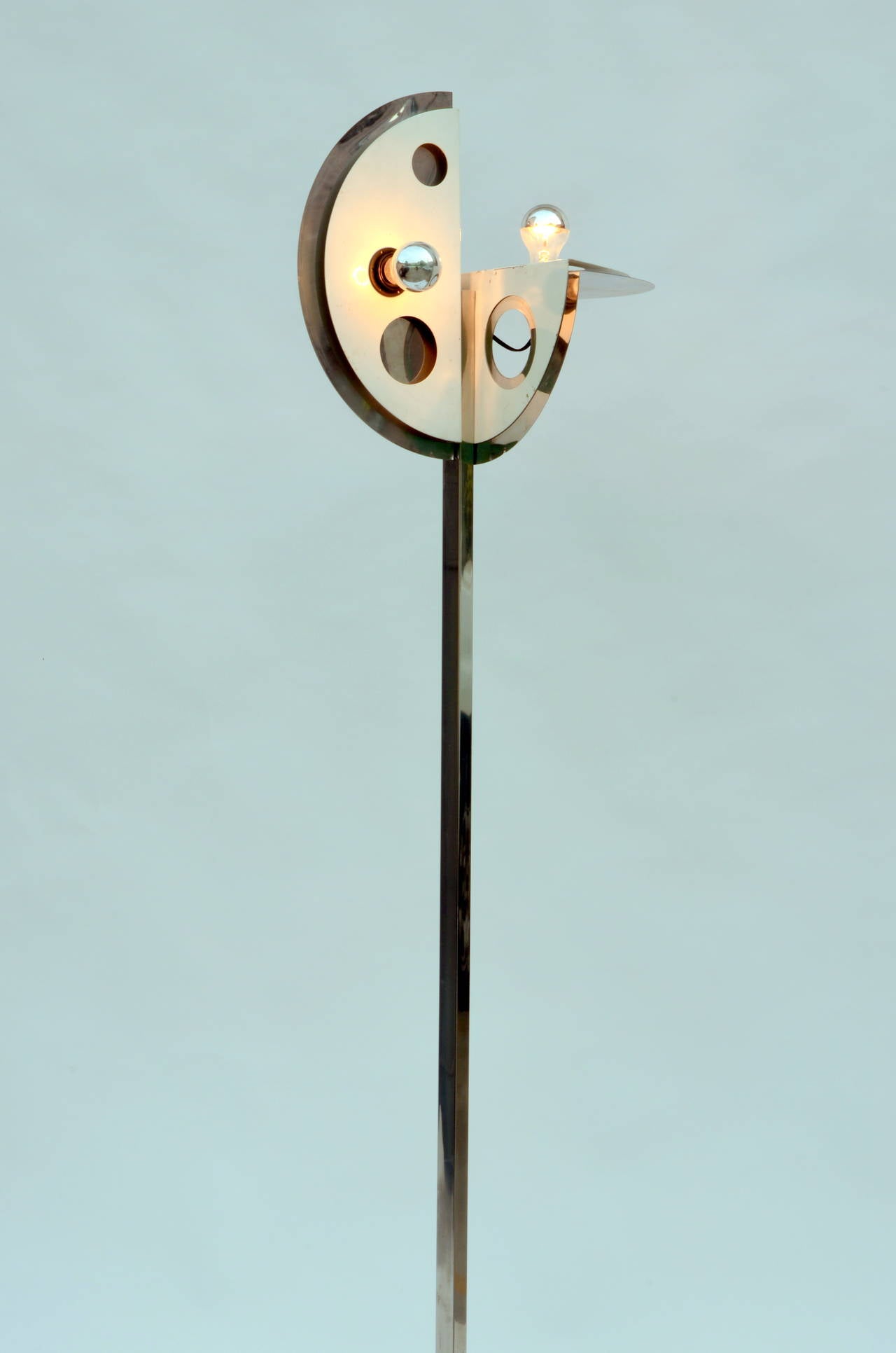 Unusual 1970s Floor Lamp in the Style of Yonel Lebovici In Good Condition For Sale In Los Angeles, CA