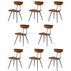 Vintage Set of 8 Bentwood Industrial Chairs