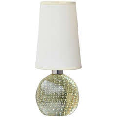 Chic miniature clear Murano bubble glass lamp