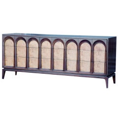 Sculptural burlwood and walnut sideboard by Thomasville