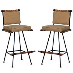 Pair of swiveling bar stools by Cleo Baldon for Terra