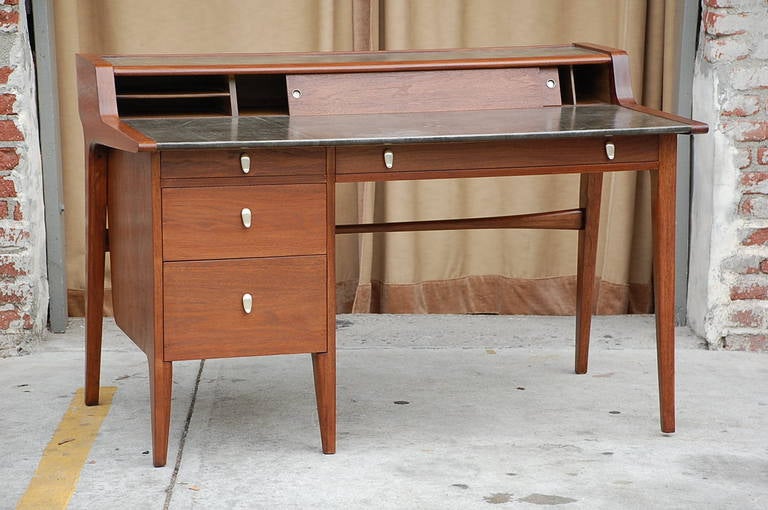 Rare K80 Profile Desk by John Van Koert for Drexel. Desk surface height: 30 inches.