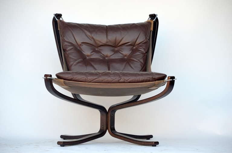 Mid-Century Modern Small Rosewood and Leather Chair by Sigurd Resell