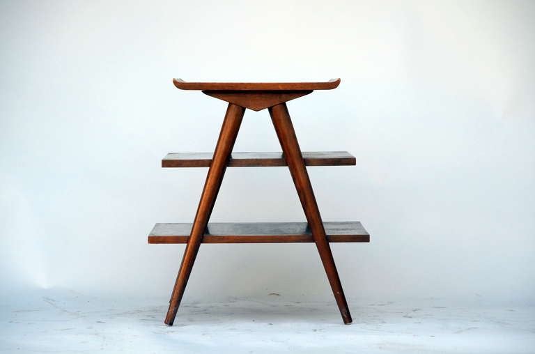 American 3 Tiered Mid-Century Magazine End Table by Merton Gershun