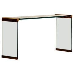 Glass and gilt bronze console / sofa table by Pace Collection