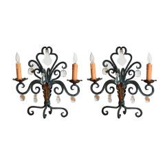 Pair of Chic French 1940s Candelabra Lights 1