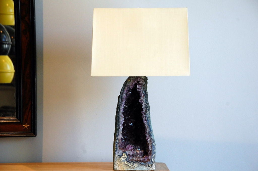 Amethyst geode lamp