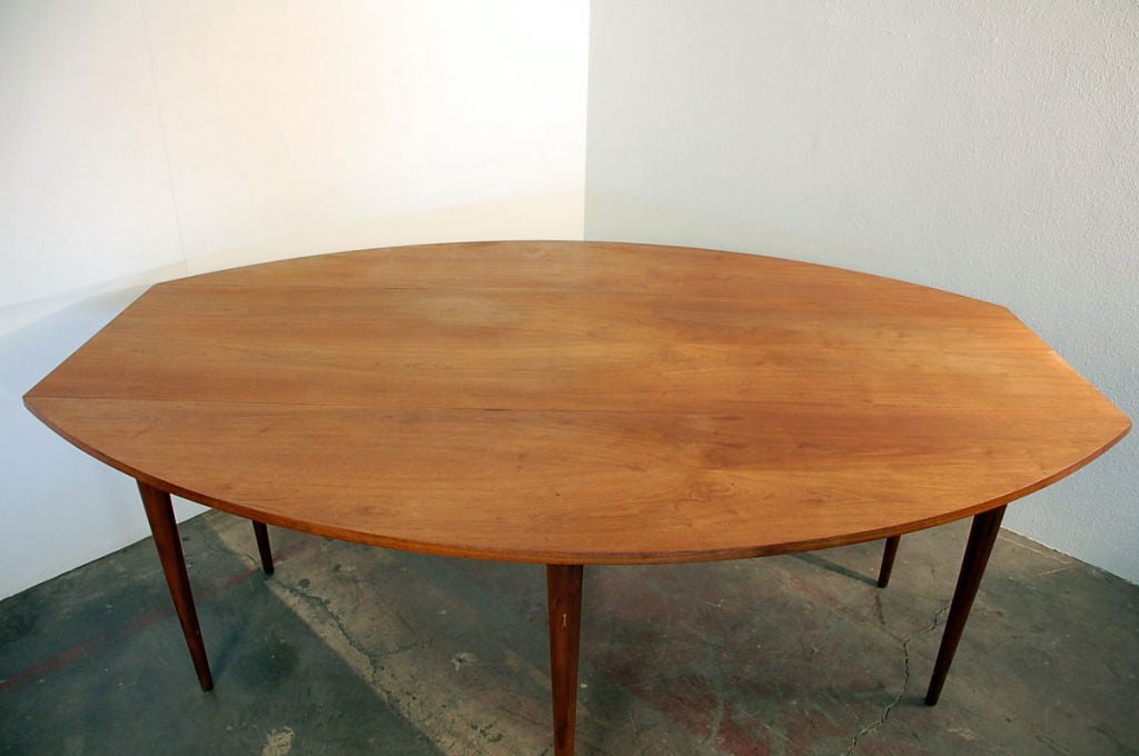 20th Century Oval drop-leaf dining table by Edward Wormley for Dunbar