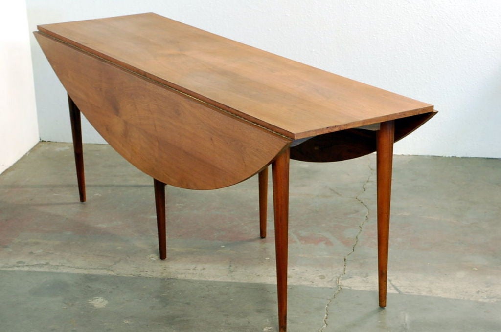Oval drop-leaf dining table by Edward Wormley for Dunbar 1