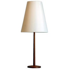 Tall Swedish Modern Lamp with Custom Linen Shade