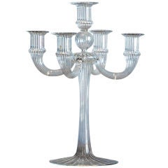 Ribbed Murano glass candelabra