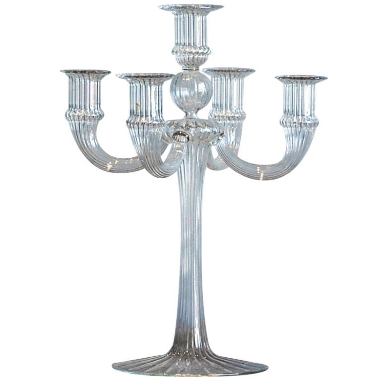 Ribbed Murano glass candelabra