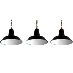 Set of 3 French industrial hanging lights Set of 3 French industrial hanging lights