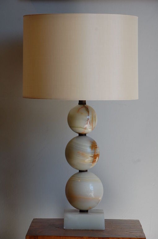 Heavy alabaster ball Art Deco lamp