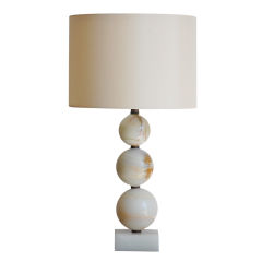 Heavy alabaster ball Art Deco lamp
