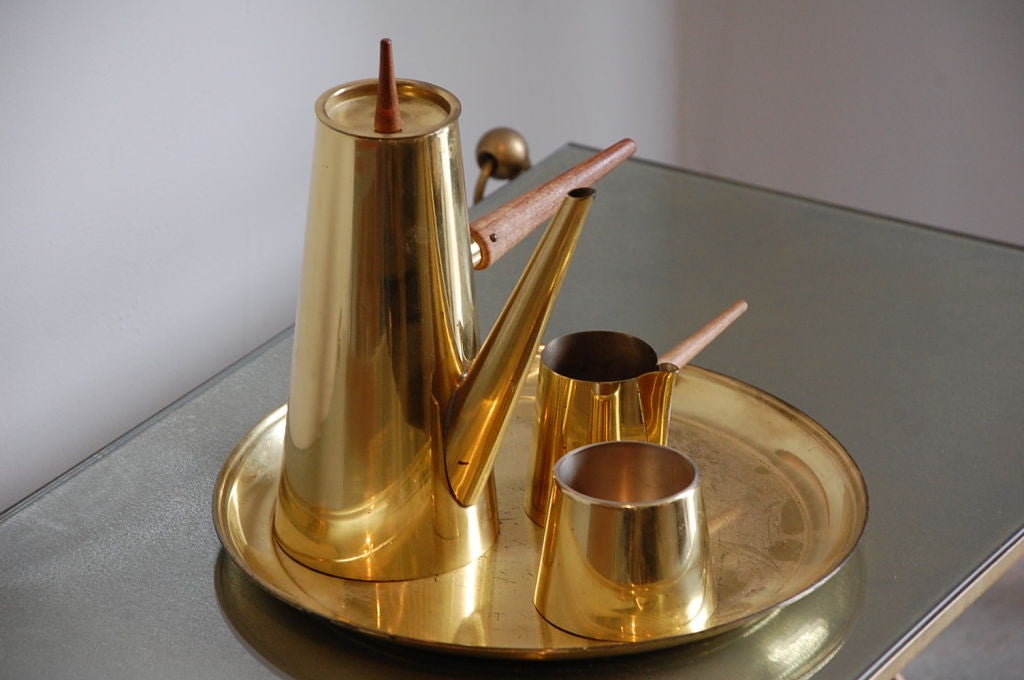 Elegant brass coffee set at 1stDibs