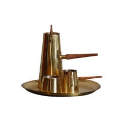 Elegant brass coffee set