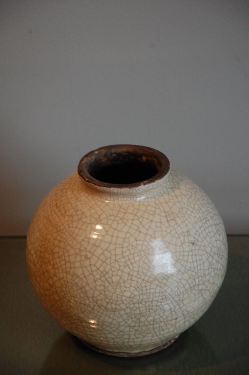 Small French Art Deco craquelé vase at 1stdibs