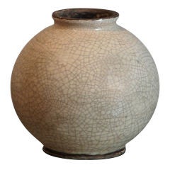 Small French Art Deco craquelé vase