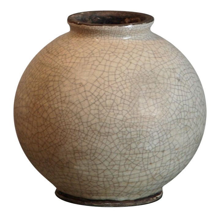 Small French Art Deco craquelé vase at 1stdibs