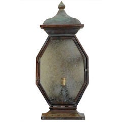 Patinated bronze octogonal lantern