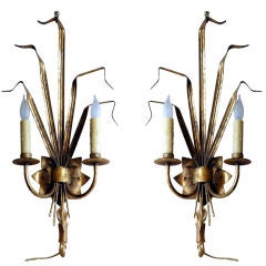 Pair of French 40's two arrm sconces