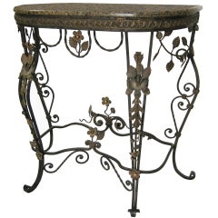 Wrought Iron & Granite Console Table (GMD#2318)