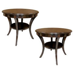 Pair Burl Walnut Side Tables (GMD#2585)