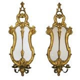 Pair Giltwood, Iron & Mirror Candle Sconces (GMD#2620)