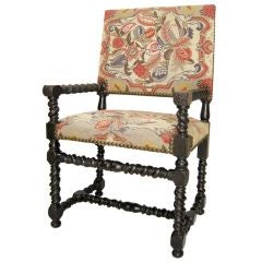 Barley Twist Carved & Tapestry Arm Chair (GMD#2624)