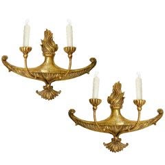 Pair Oil Lamp Form Sconces (GMD#1735)