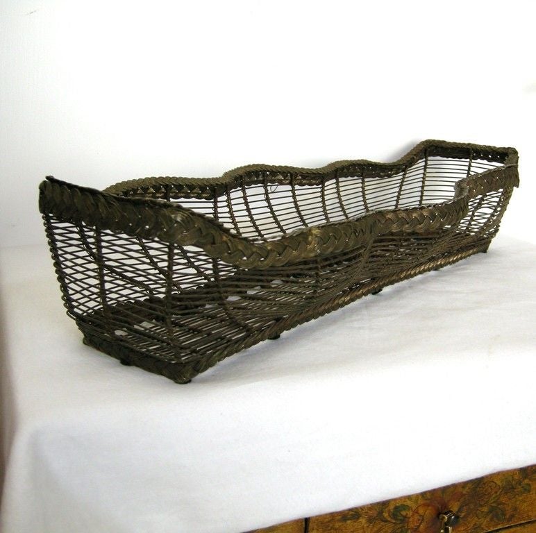 Folk Art Braided Bronze Wire Basket (GMD#2590)