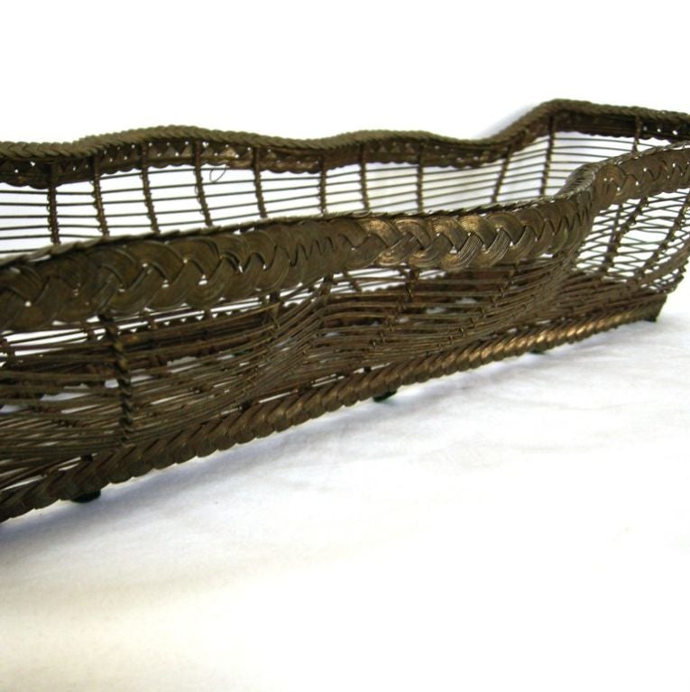 French Braided Bronze Wire Basket (GMD#2590)