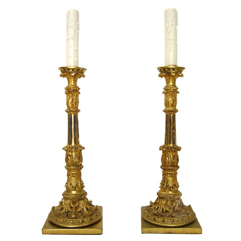 Pair Louis XVI Style Candlestick Lamps (GMD#2658)